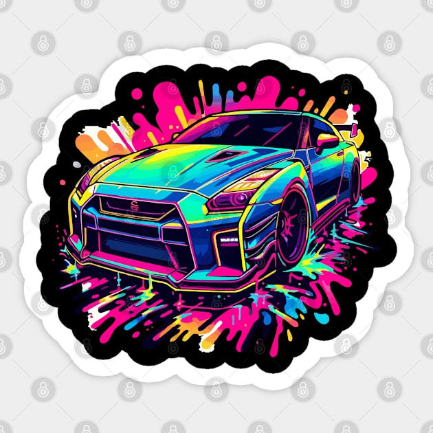 nissan gtr Sticker by artoriaa